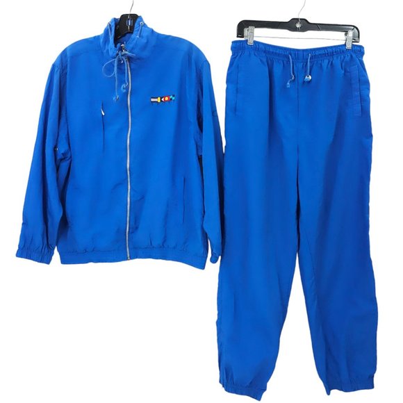Vtg Catalina Wind Suit Tracksuit Blue Sz M Windbreaker Jacket Pant 80s 90s Retro - Picture 1 of 14